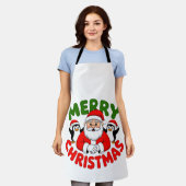 メリークリスマスサンタ エプロン (着用した状態)