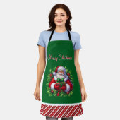 メリークリスマスサンタ エプロン (着用した状態)