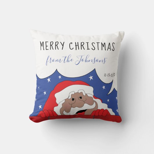 メリークリスマスサンタ・オブ・カラー クッション (正面)