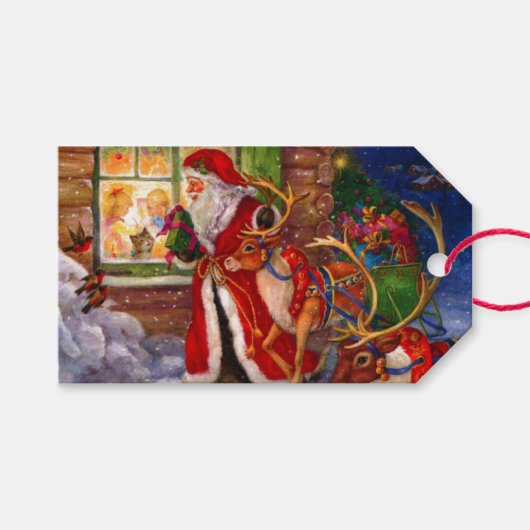 メリークリスマスサンタ ギフトタグ (正面(横))