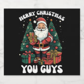 メリークリスマスサンタ スパークリングワインラベル (シングルラベル)