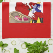 メリークリスマスサンタ&チャイルドキッチンタオル キッチンタオル (折り畳み)