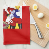 メリークリスマスサンタ&チャイルドキッチンタオル キッチンタオル (四つ折り)