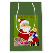 メリークリスマスサンタ&チャイルド抱き枕 ミディアムペーパーバッグ (正面)
