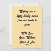 メリークリスマスサンタ&ツリーファミリーホリデーカード シーズンカード (裏面)