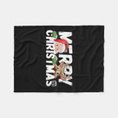 メリークリスマスサンタ フリースブランケット (正面(横))