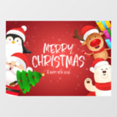 メリークリスマスサンタ&フレンズ ウィンドウサイン (シート)