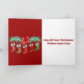 メリークリスマスサンタ&プードル2025グリーティングカード ノートカード (内部)