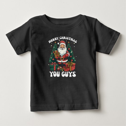 メリークリスマスサンタ ベビーTシャツ (正面)