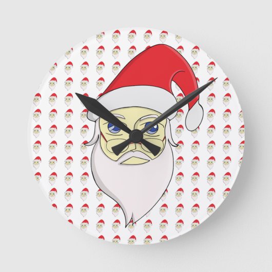 メリークリスマスサンタ ラウンド壁時計 (正面)