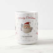 メリークリスマスサンタ - 名入れHo Ho Ho コーヒーマグカップ (中央)