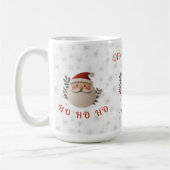 メリークリスマスサンタ - 名入れHo Ho Ho コーヒーマグカップ (左)