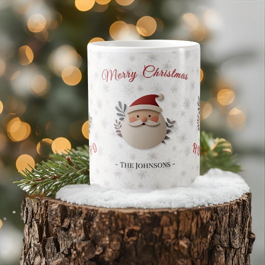メリークリスマスサンタ - 名入れHo Ho Ho コーヒーマグカップ