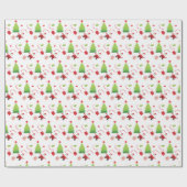 メリークリスマスサンタ，星，木 ラッピングペーパー (フラット)