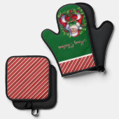 メリークリスマスサンタ 鍋つかみ&鍋敷きセット (正面/裏面)