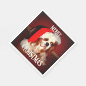 メリークリスマスサンタcav スタンダードランチョンナプキン (角)