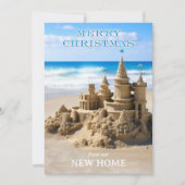 メリークリスマスサンドキャッスルビーチニューホームフォト シーズンカード (正面)
