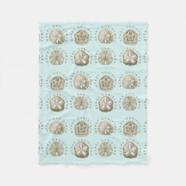メリークリスマスサンドドルターコイズパターン フリースブランケット