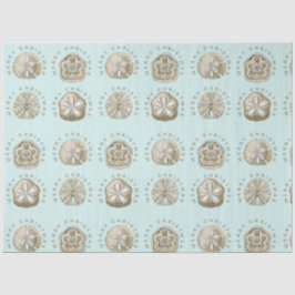 メリークリスマスサンドドルターコイズパターン 薄葉紙