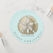 メリークリスマスサンドドルターコイズ沿岸 カード (正面/裏面インサイチュ)