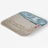 メリークリスマスサンドマンオンビーチ ペーパープレート (傾斜あり)