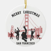 メリークリスマスサンフランシスコおみやげクリスマス セラミックオーナメント (正面)