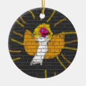 メリークリスマスサンムーンエンジェル、キッズによるアート:) セラミックオーナメント (正面)