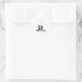 メリークリスマスサン縁どタコリードッグ ラウンドシール (バッグ)