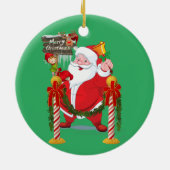 メリークリスマスサークルオーナメントサンタ小妖精や小人 セラミックオーナメント (裏面)