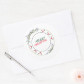 メリークリスマスサークル ラウンドシール (封筒)