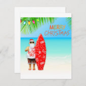メリークリスマスサーフィンサンタ サンキューカード (正面/裏面)