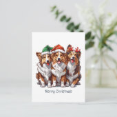 メリークリスマスシェットランドシェプドッグ シーズンポストカード (スタンド正面)