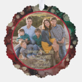 メリークリスマスシェードオブグリーンとレッズテンプレート オーナメントカード (裏面)