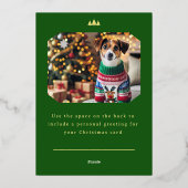 メリークリスマスシカゴグリーンフォイルフォトカード 箔シーズンカード (裏面)