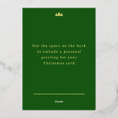 メリークリスマスシカゴグリーンフォイルホリデーカード 箔シーズンカード (裏面)