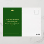 メリークリスマスシカゴグリーンフォイルポストカード 箔シーズンポストカード (裏面)