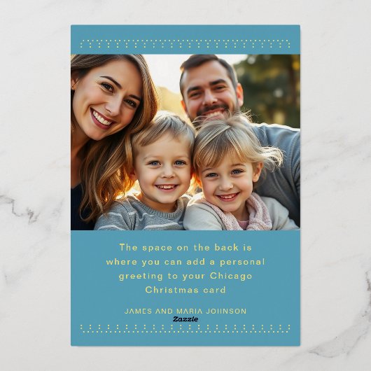 メリークリスマスシカゴスカイラインフォトフォイルカード 箔シーズンカード (裏面)