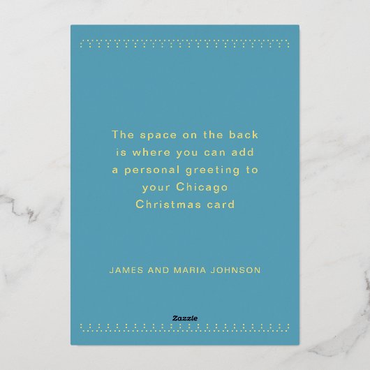 メリークリスマスシカゴスカイラインホリデーフォイルカード 箔シーズンカード (裏面)