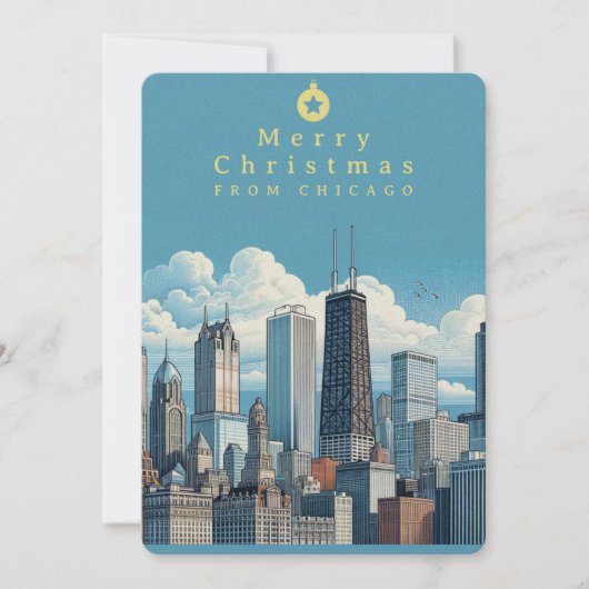 メリークリスマスシカゴフォトフラットホリデーカード シーズンカード (正面)