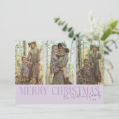 メリークリスマスシグネチャー数々のフォトパープル シーズンカード (スタンド正面)