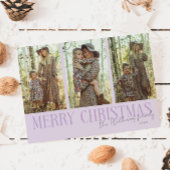 メリークリスマスシグネチャー数々のフォトパープル シーズンカード