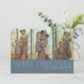 メリークリスマスシグネチャー数々のフォト石板ブルー シーズンカード (スタンド正面)