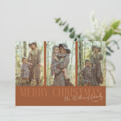 メリークリスマスシグネチャー数々の写真テラコッタ シーズンカード (スタンド正面)