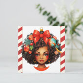 メリークリスマスシスタブラックガールクリスマス魔法女性 シーズンカード (スタンド正面)