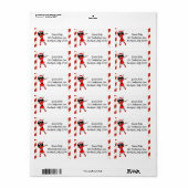 メリークリスマスシスタブラックガールクリスマス魔法女性 ラベル (フルシート)