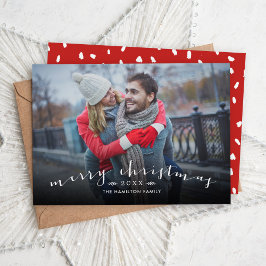 メリークリスマスシックなスクリプトオーバーレイ写真 シーズンカード