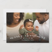 メリークリスマスシックなスクリプトオーバーレイ写真 シーズンカード (正面)