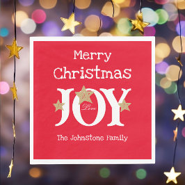 メリークリスマスシックなスクリプトレッドクリスマス紙 スタンダードランチョンナプキン