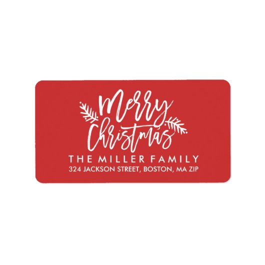 メリークリスマスシックなハンドレタードホリデー ラベル (正面)