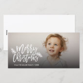 メリークリスマスシックな手レターホリデーフォト シーズンカード (正面/裏面)